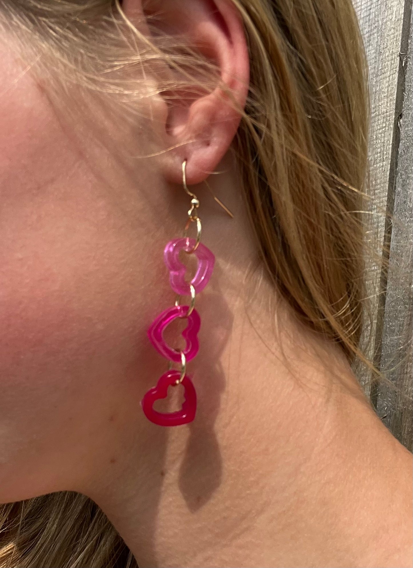 Dangling Ombre Heart Earrings