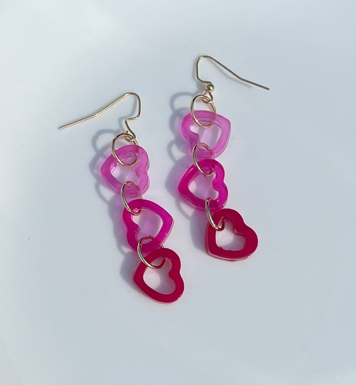 Dangling Ombre Heart Earrings