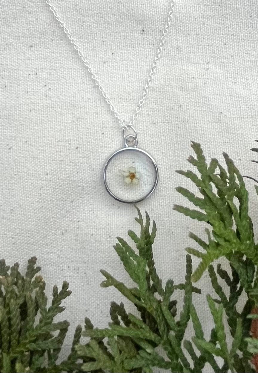 December Holly Necklace in Silver