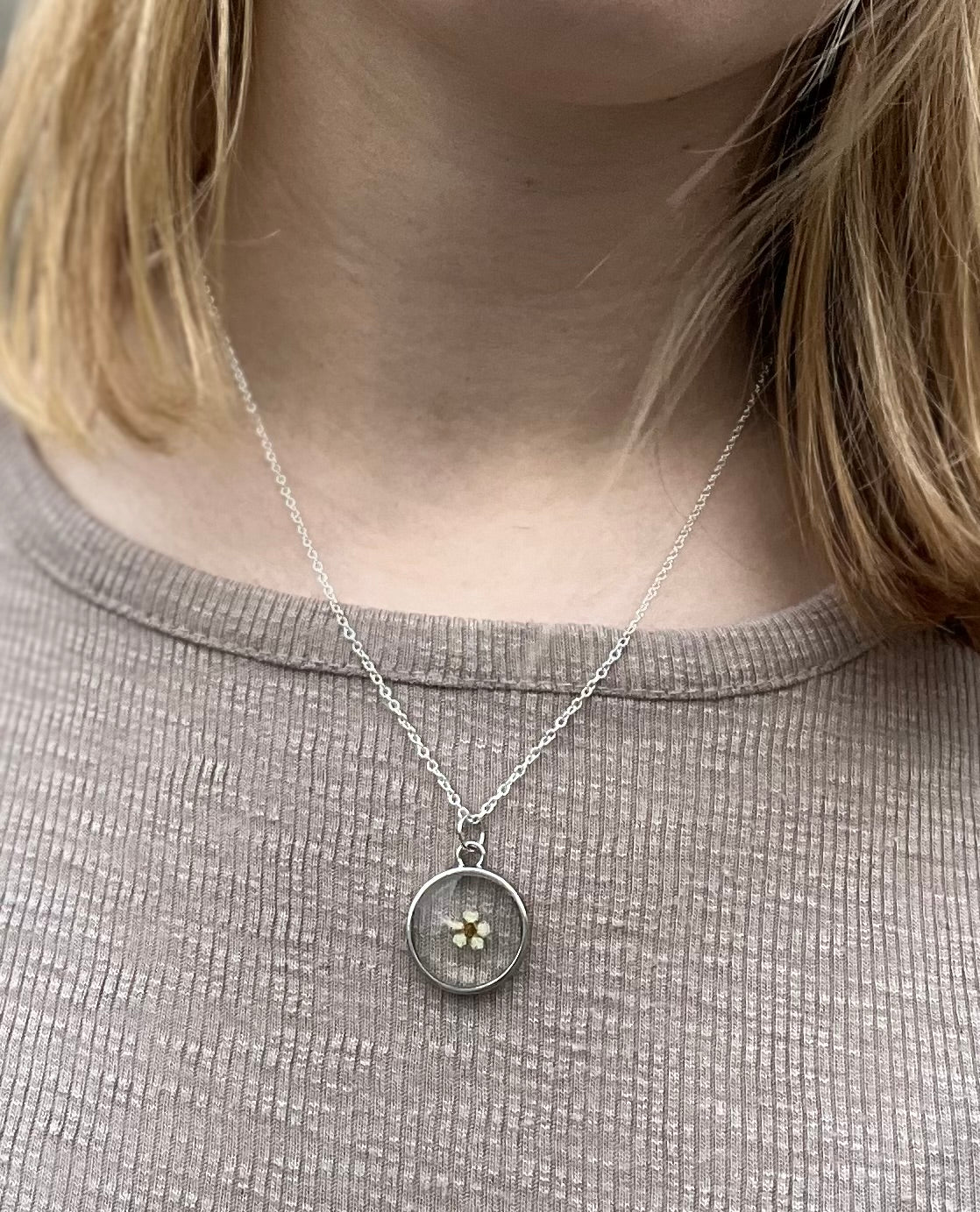 December Holly Necklace in Silver