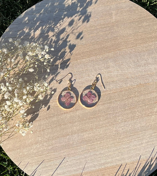 Elegant Pink Flower Earrings