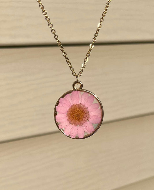 Gold Pink/Purple Necklace