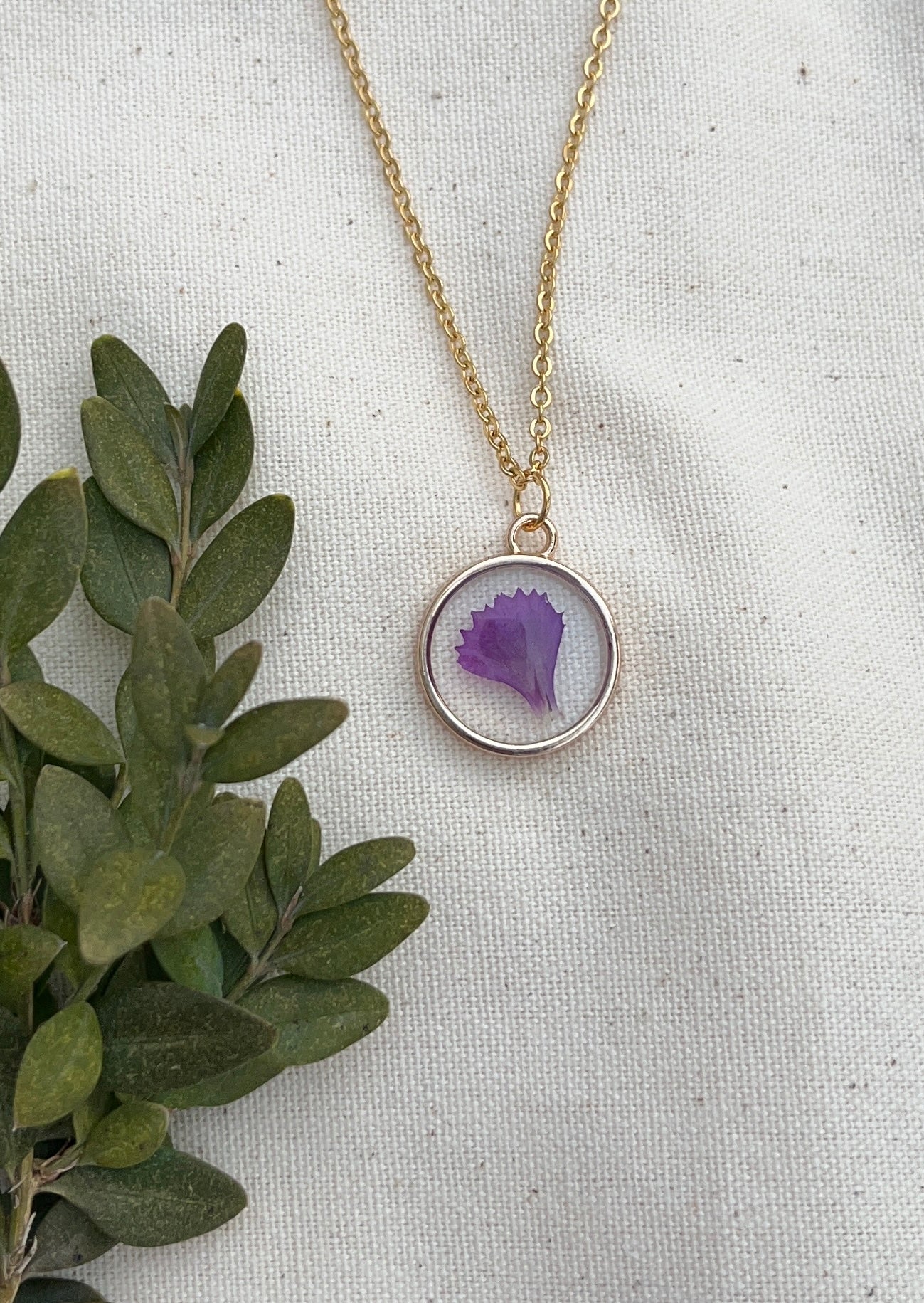 January Carnation Necklace in Gold