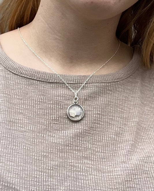 July Larkspur Necklace in Silver