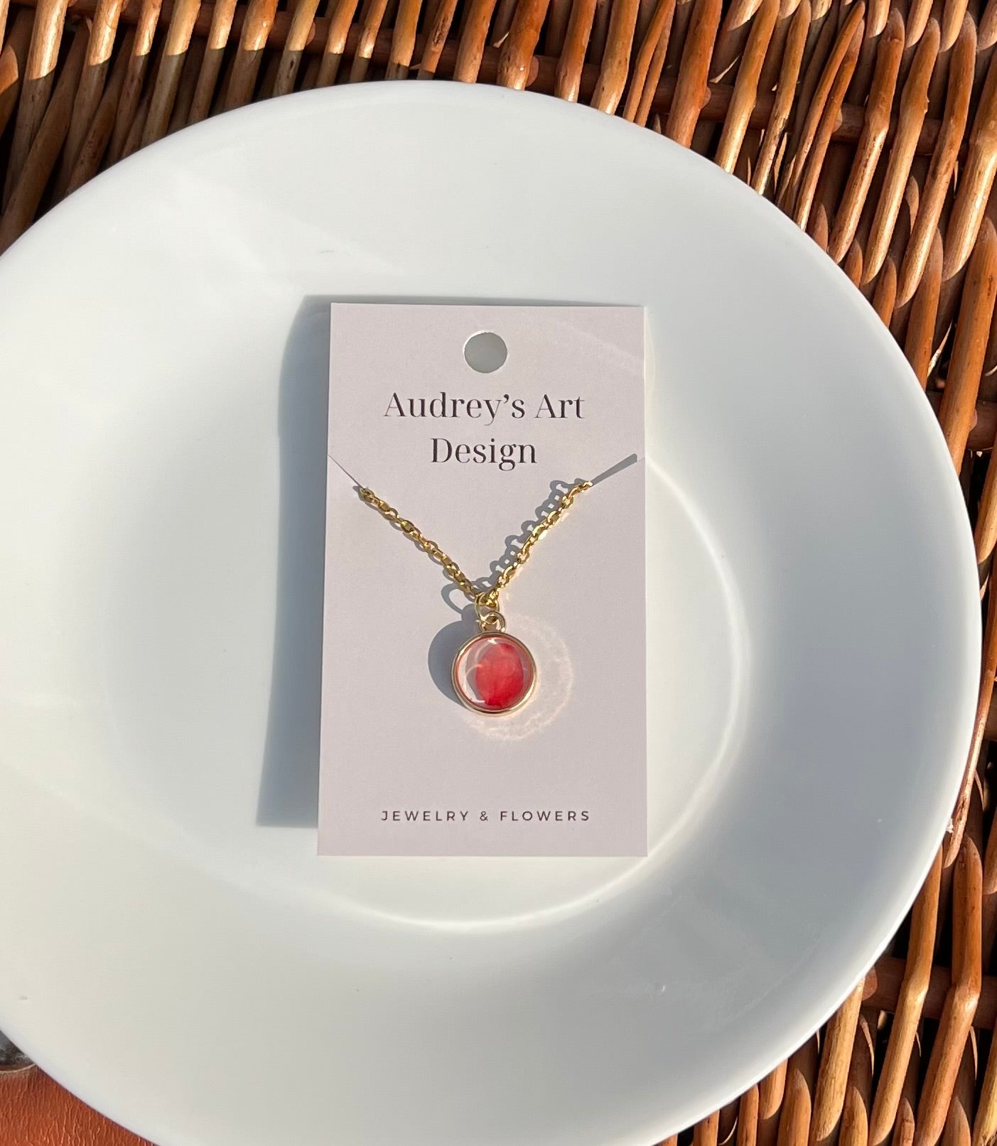 Lil Bright Red Petal Necklace