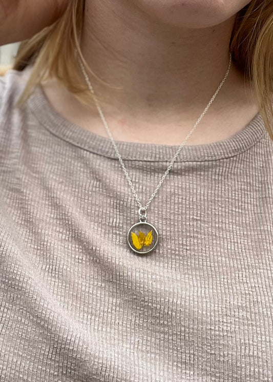 March Daffodil Necklace in Silver
