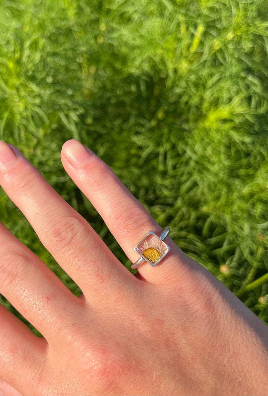 Mini Daisy Square Ring