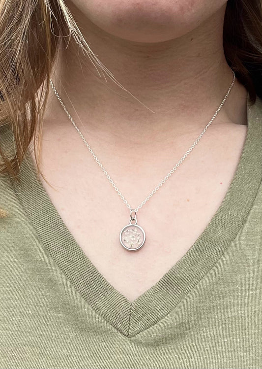 Mini White Burst Necklace