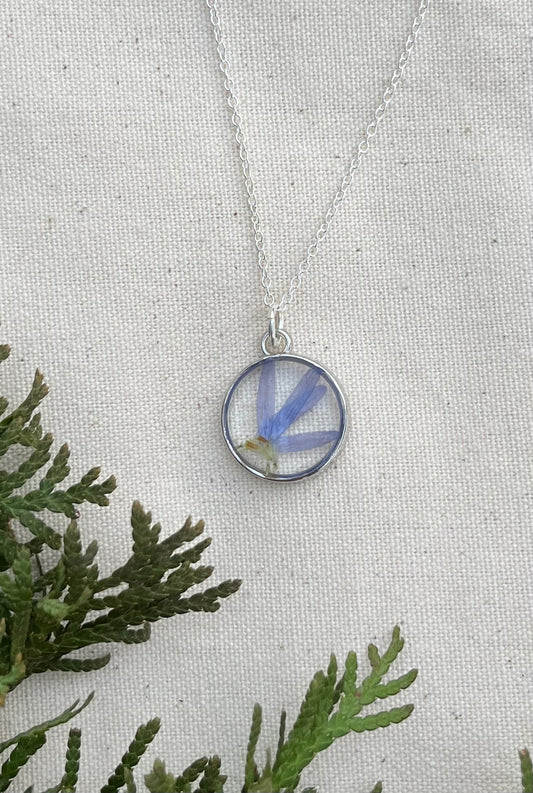 September Aster Necklace in Silver