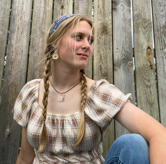 Spring Picture Frame Necklace