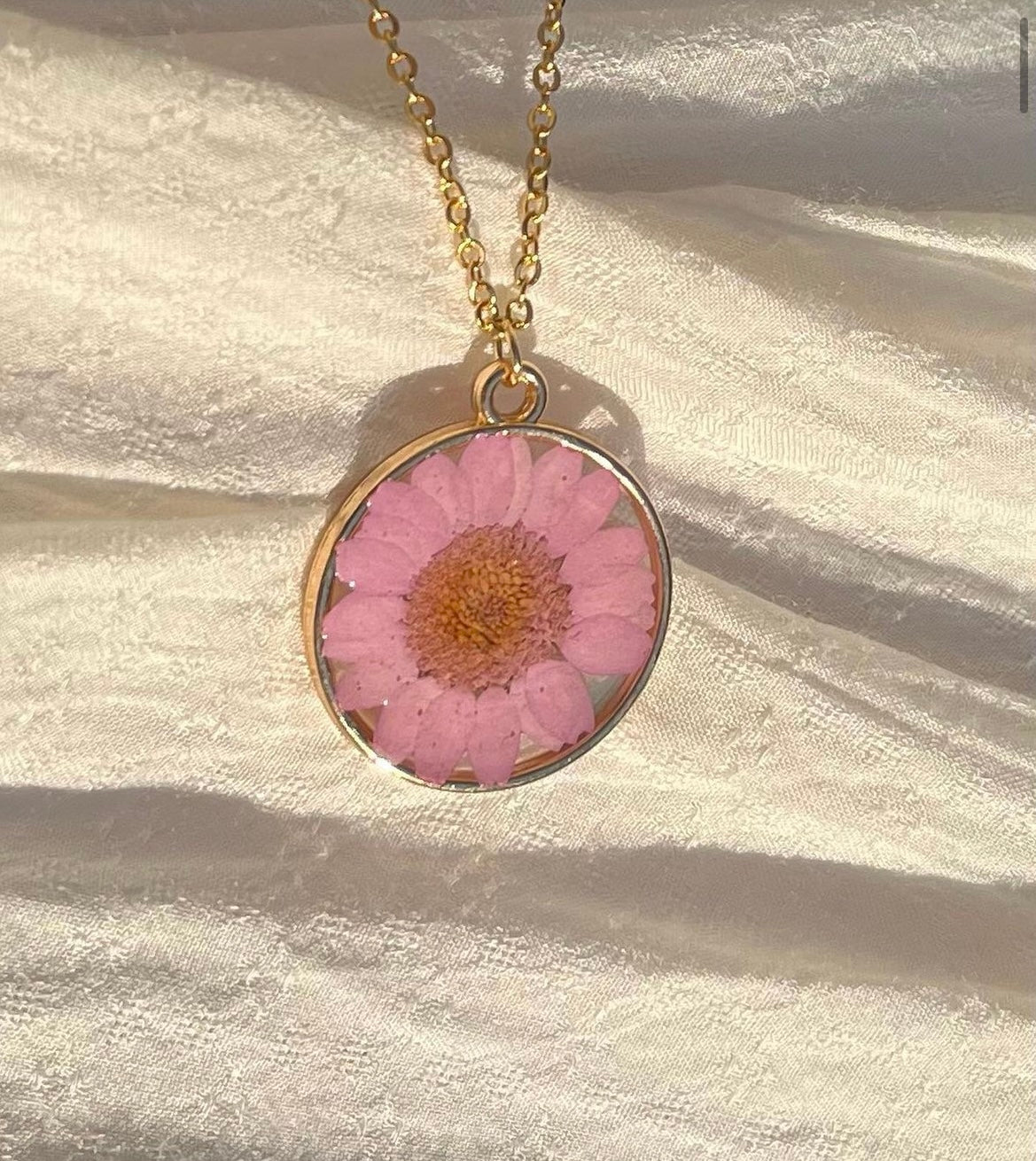 Gold Pink/Purple Necklace