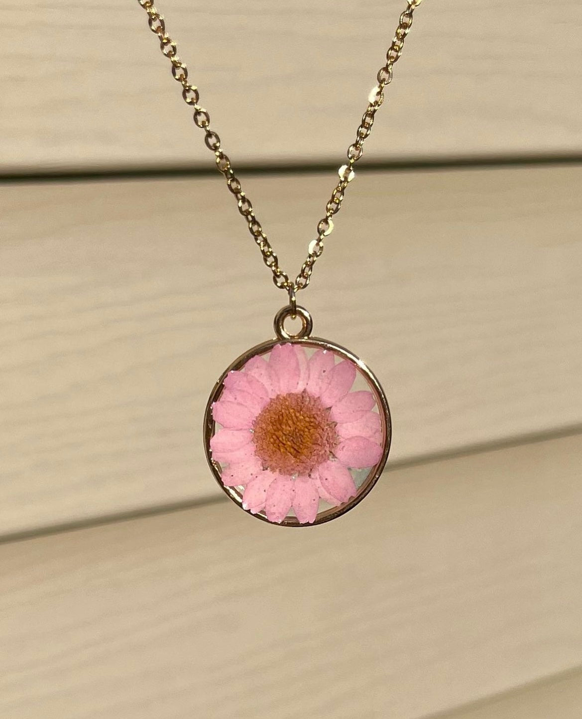 Gold Pink/Purple Necklace