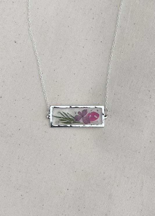 Itty-bitty Rectangle Flower Necklace