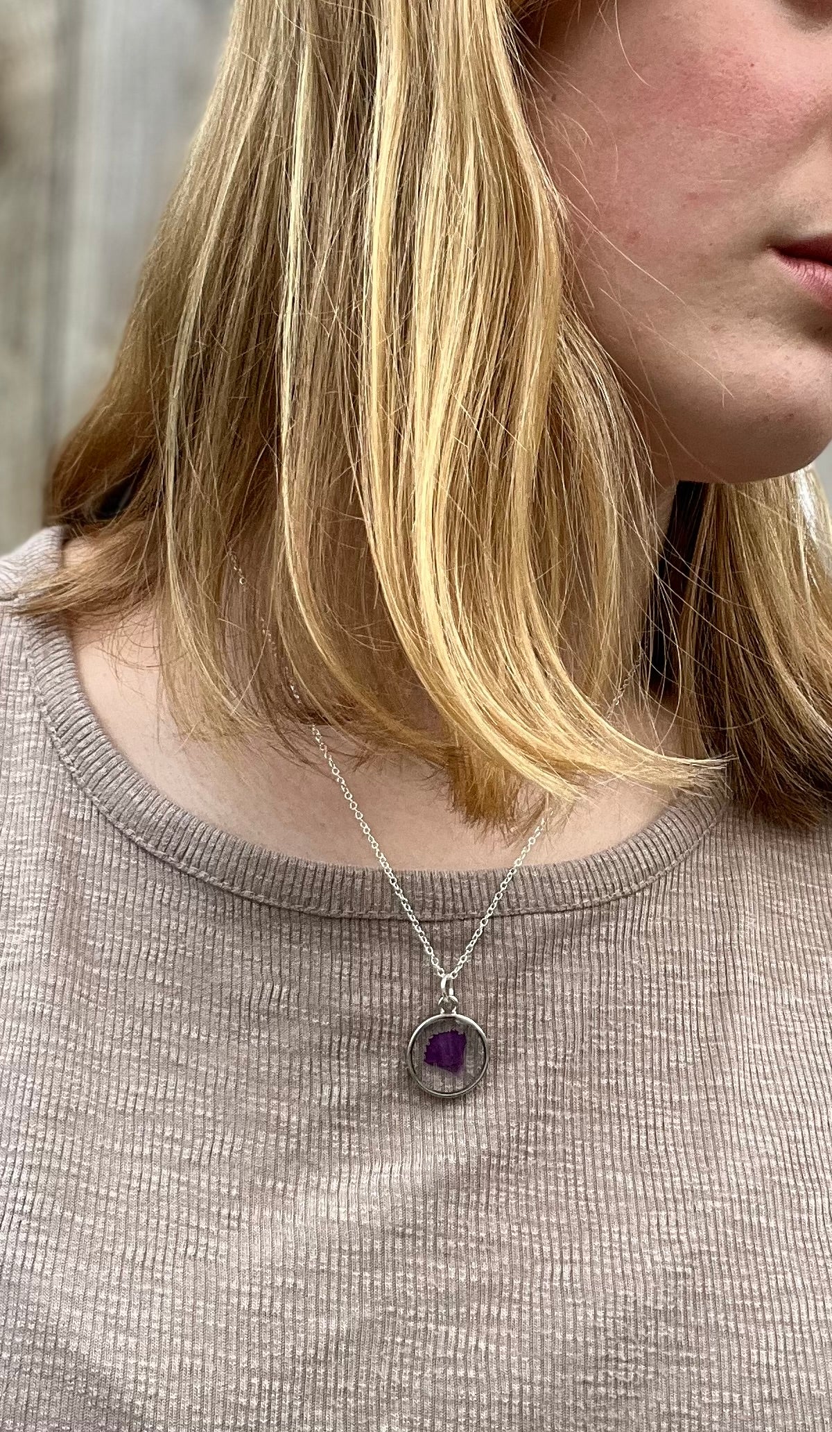 January Carnation Necklace in Silver