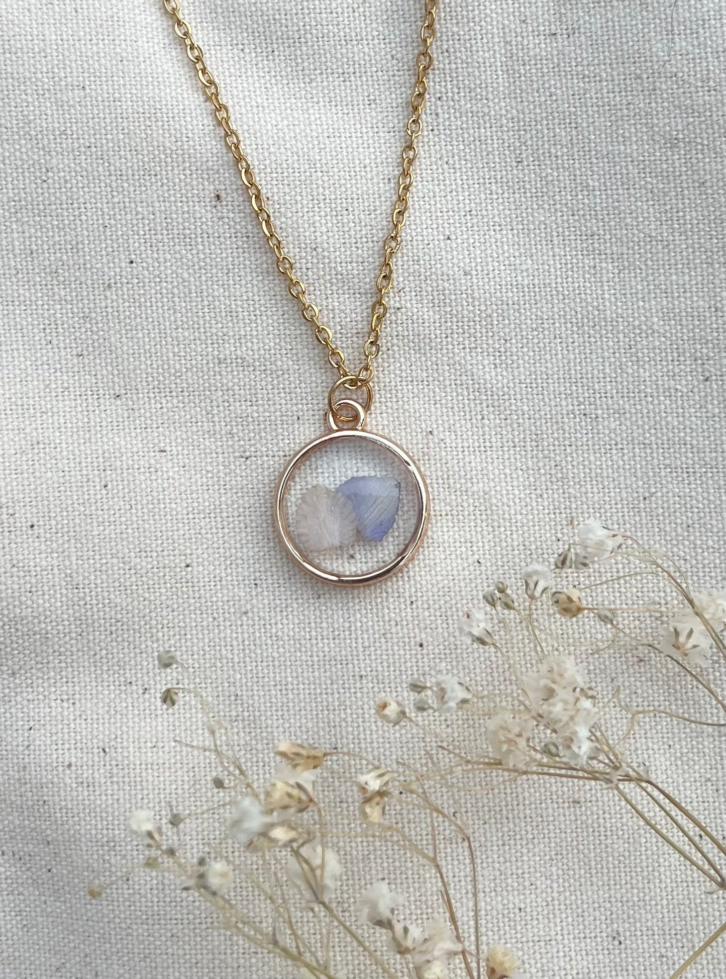 July Larkspur Necklace in Gold