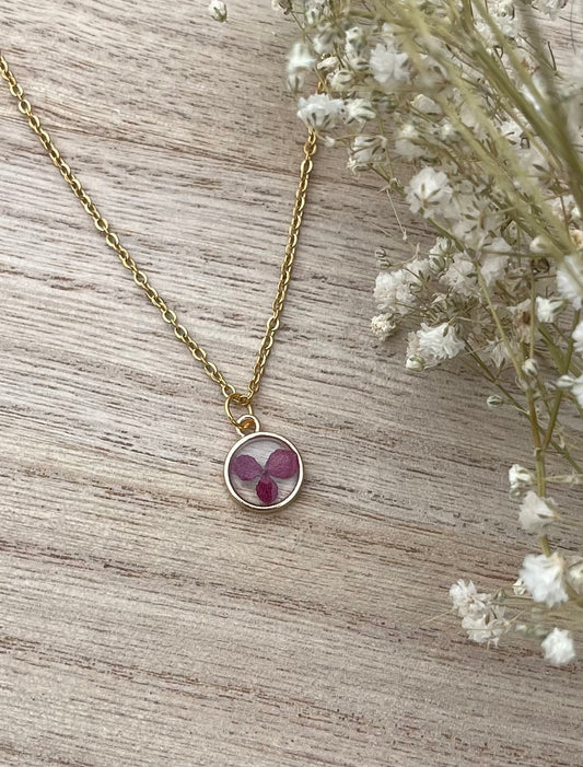 Lil Gold Dusty Pink Bloom Necklace