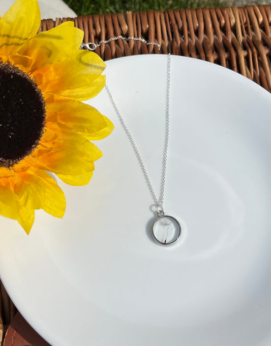 Wishful Dandelion Necklace in Silver